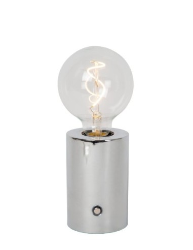 Lampe de table Diam. 8 cm LED Dim. E27 1x1W 2700K Chrome - Lucide - Vivo