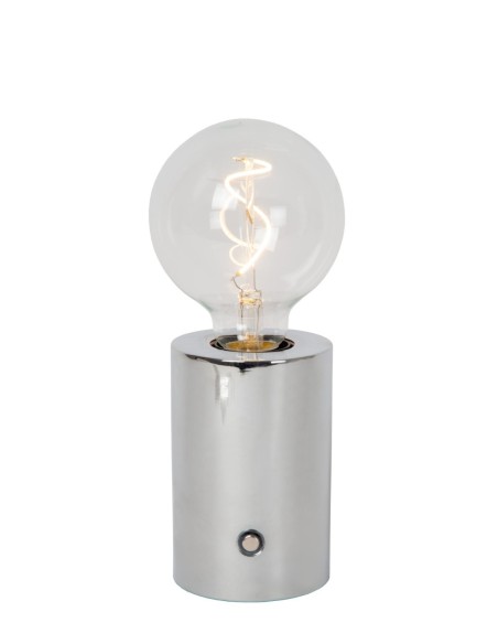 Lampe de table Diam. 8 cm LED Dim. E27 1x1W 2700K Chrome - Lucide - Vivo