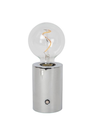 Lampe de table Diam. 8 cm LED Dim. E27 1x1W 2700K Chrome - Lucide - Vivo