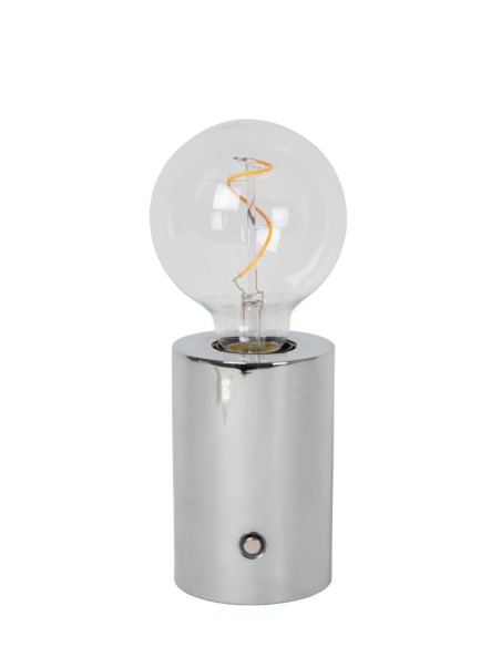 Lampe de table Diam. 8 cm LED Dim. E27 1x1W 2700K Chrome - Lucide - Vivo