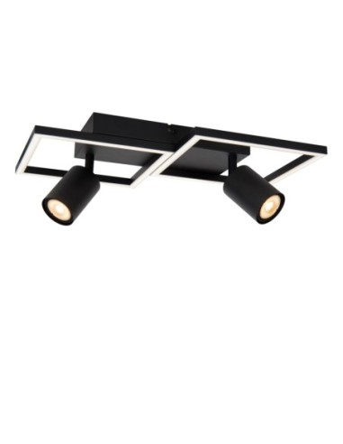 Plafonnier LED 2xGU10 2x50 W Aluminium Noir - Lucide - Arianne