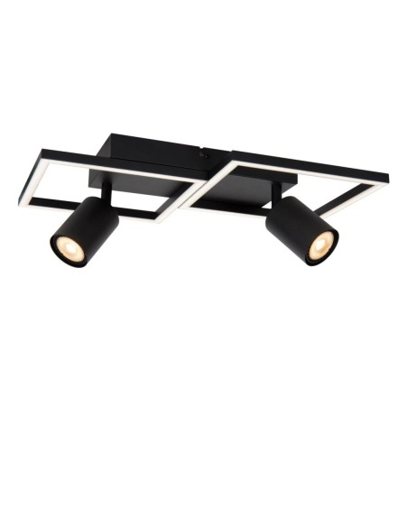 Plafonnier LED 2xGU10 2x50 W Aluminium Noir - Lucide - Arianne