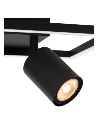 Plafonnier LED 2xGU10 2x50 W Aluminium Noir - Lucide - Arianne