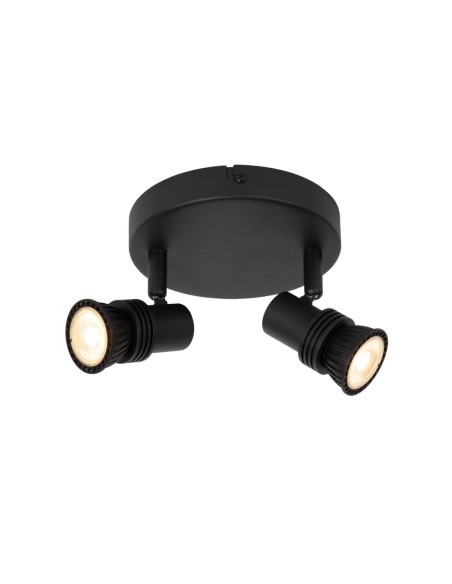 Plafonnier / Applique murale 2xGU10 40 W Dimmable Noir - Lucide - Kianti