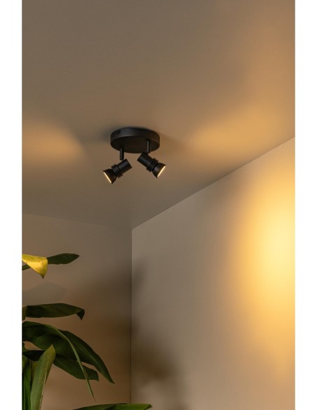 Kianti  de Lucide - Plafonnier / Applique murale 2xGU10 40 W Dimmable Noir