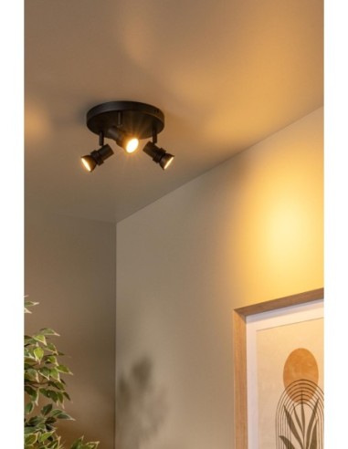 Kianti  de Lucide - Plafonnier / Applique murale 3xGU10 40 W Noir