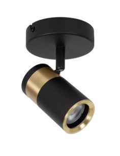Plafonnier orientable 1xGU10 noir Mat / Laiton - Lucide - Gorik 2
