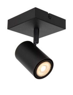 Plafonnier / Applique mural 1xGU10 40 W Dimmable Noir - Lucide - Amigo