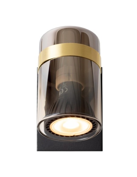 Applique murale 40 W 1xGU10 Verre Fumé et Noir - Lucide - UPTON