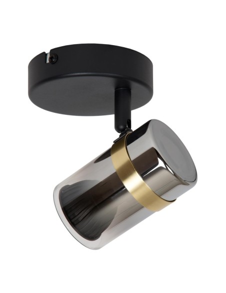 Plafonnier Led 40W 1xGU10 Verre Fumé & Noir - Lucide - UPTON