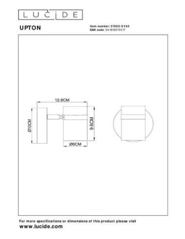 Plafonnier Led 40W 1xGU10 Verre Fumé & Noir - Lucide - UPTON