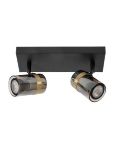 Plafonnier Led 40 W 2xGU10 Verre Fumé et Noir - Lucide -UPTON 2