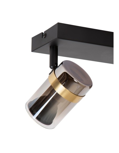 Plafonnier Led 40 W 2xGU10 Verre Fumé et Noir - Lucide -UPTON