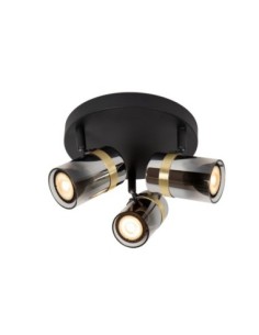 Plafonnier Led diam 31cm 3xGU10 Verre Fumé - Lucide - UPTON