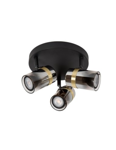 Plafonnier Led diam 31cm 3xGU10 Verre Fumé - Lucide - UPTON