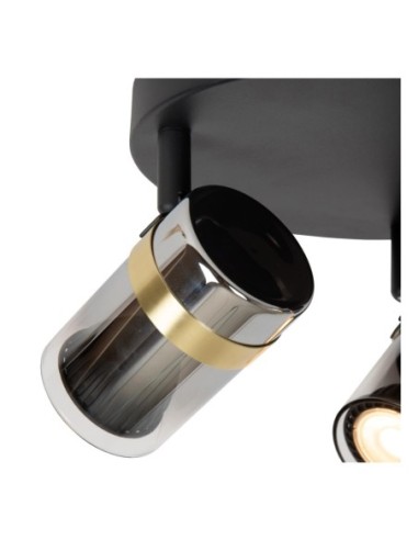 Plafonnier Led diam 31cm 3xGU10 Verre Fumé - Lucide - UPTON