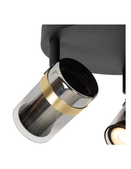 Plafonnier Led diam 31cm 3xGU10 Verre Fumé - Lucide - UPTON