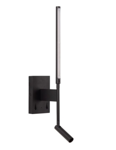 Applique murale rotative + port USB + liseuse noire - Lucide - Finan