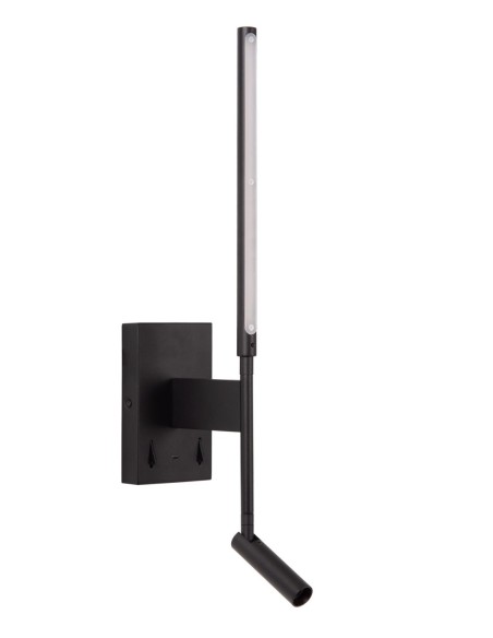 Applique murale rotative + port USB + liseuse noire - Lucide - Finan