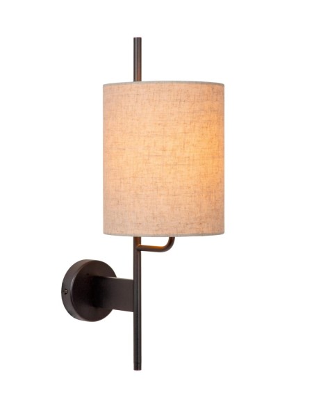 Applique murale métal noir abat-jour lin - E27 - Lucide  - Magic