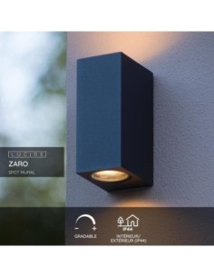 Applique murale rectangulaire 2xGU10 noire - Lucide - Zaro 2