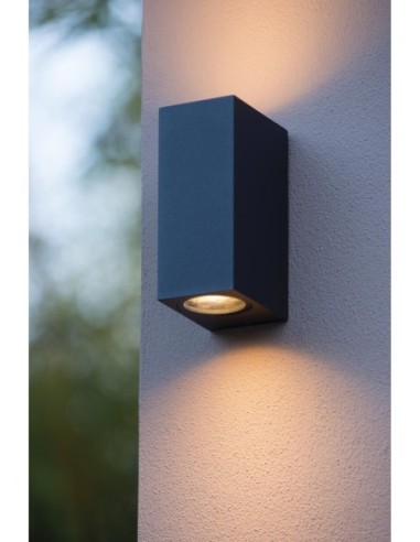 Lucide - Zaro - Applique murale rectangulaire 2xGU10 noire