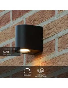 Applique murale cylindrique 1xGU10 noire - Lucide - Zaro 2