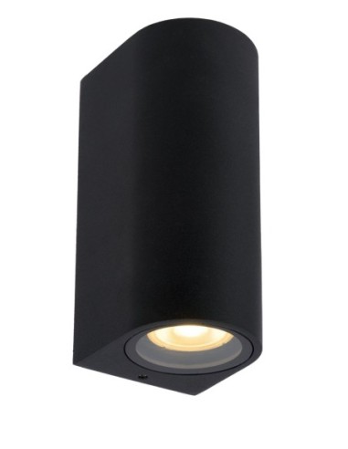 Applique murale cylindrique 2xGU10 noire - Lucide - Zaro