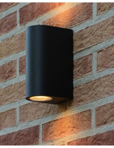 Lucide - Zaro - Applique murale étanche cylindrique 2xGU10 noire