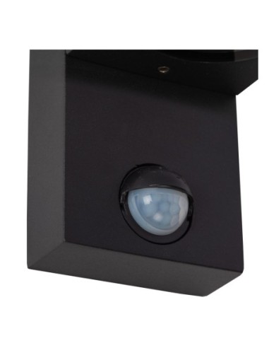 Zaro  de Lucide - Applique murale rectangulaire détecteur IR 2xGU10 noire