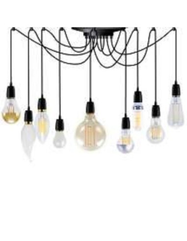 Suspension Phoenix Segula porcelaine noire 9 douilles
