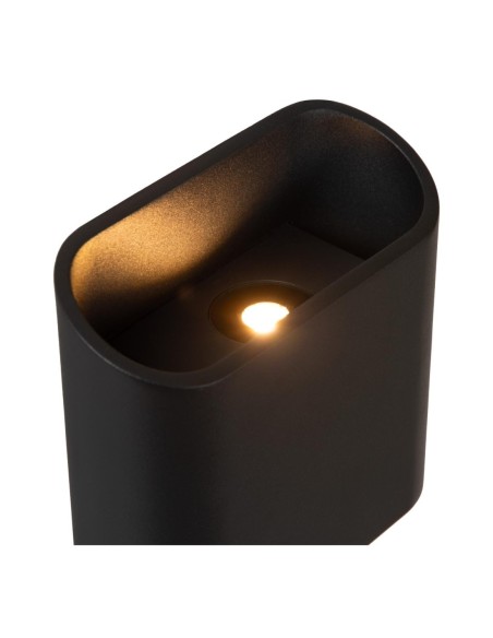 Applique murale Int/Ext LED Dim. 2x5W 2700K IP65 Noir - Lucide - Atila