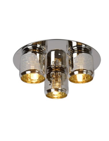 Plafonnier Diam. 38 cm 3xG9 42 W Dimmable Chrome et Or - Lucide - ERYN