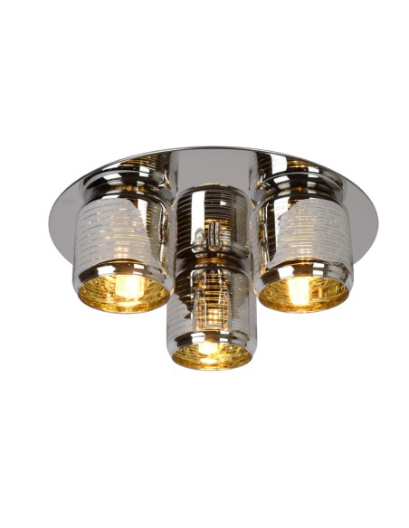 Plafonnier Diam. 38 cm 3xG9 42 W Dimmable Chrome et Or - Lucide - ERYN