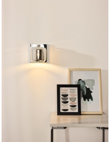 Applique murale 1xG9  42 W Dimmable  Métal et verre Chrome- Lucide - ERYN