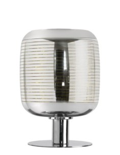 Lampe de table métal et verre chromé Diam. 20 cm 1xE27 - Lucide - Eryn 2