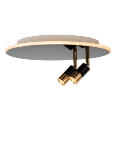 Plafonnier Diam. 40 cm LED CCT 2700K Noir et Or  - Lucide - JUBEL