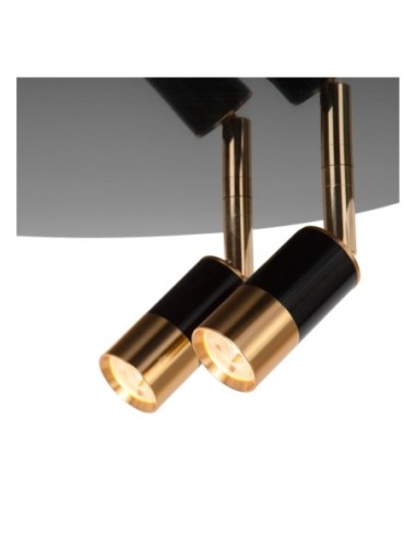 Plafonnier Diam. 40 cm LED CCT 2700K Noir et Or  - Lucide - JUBEL