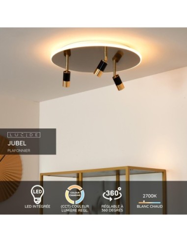 Plafonnier Diam. 48 cm LED CCT 2700K Or Mat / Laiton - Lucide - JUBEL