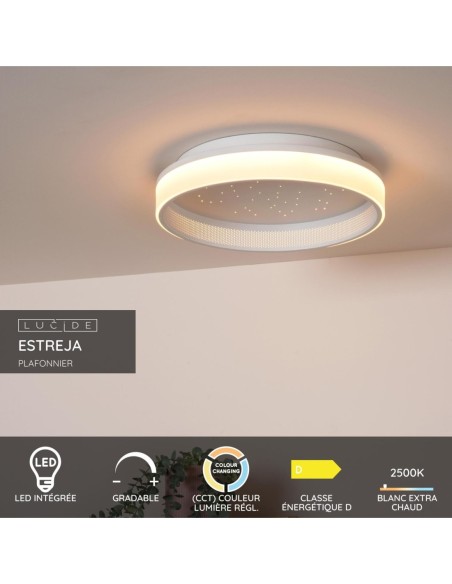 Lucide - Estreja - Plafonnier Led dimmable 3 steps - fiche technique