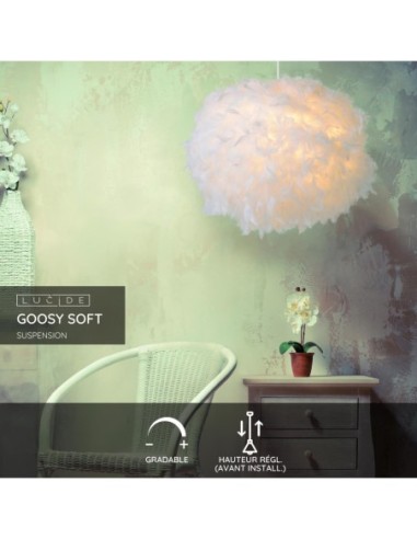 Suspension Diam. 50 cm 1xE27 Dimmable Blanc - Lucide - GOOSY SOFT