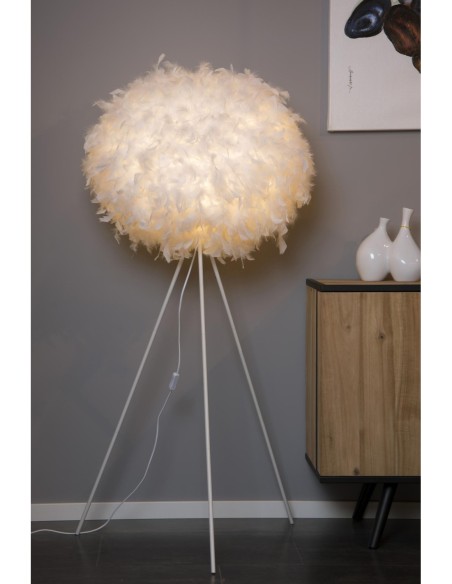 Lampadaire Diam. 50 cm 1xE27 Blanc Dimmable - Lucide - GOOSY SOFT