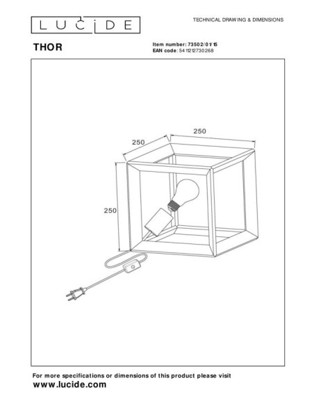 Thor de Lucide - dessin technique