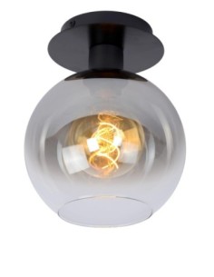 Plafonnier Diam. 20 cm 60 W 1xE27 Noir & Fumé Dimmable - Lucide - MARIUS