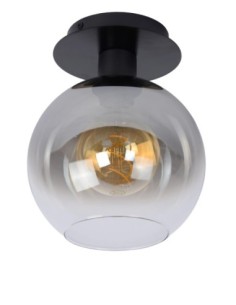Plafonnier Diam. 20 cm 60 W 1xE27 Noir & Fumé Dimmable - Lucide - MARIUS 2