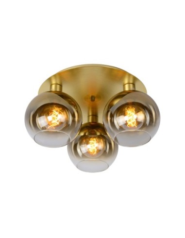 Plafonnier Diam.50 cm 3X60 W 3xE27 Or Mat / Laiton - Lucide - MARIUS