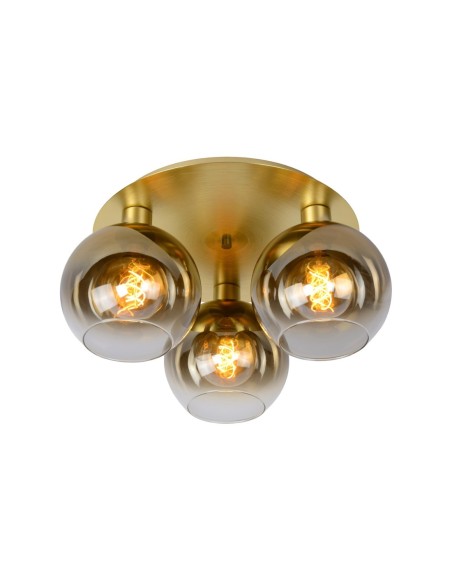 Plafonnier Diam.50 cm 3X60 W 3xE27 Or Mat / Laiton - Lucide - MARIUS