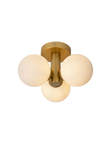 Plafonnier Salle de bains Diam. 28 cm 3xG9 IP44  40 W Or Mat / Laiton - Lucide - TRUDY