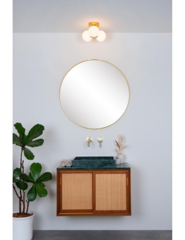 Plafonnier Salle de bains Diam. 28 cm 3xG9 IP44  40 W Or Mat / Laiton - Lucide - TRUDY