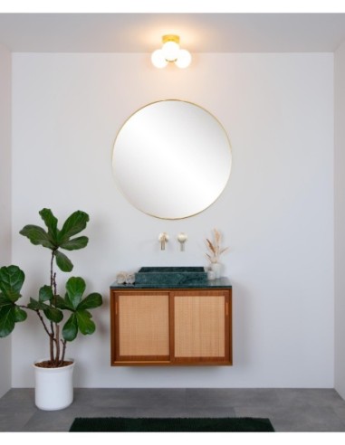 Plafonnier Salle de bains Diam. 28 cm 3xG9 IP44  40 W Or Mat / Laiton - Lucide - TRUDY